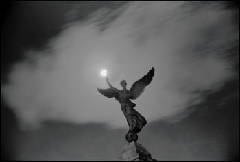 Angel Statue with Moon in Eclipse, Montreal, 2006