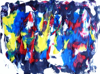 Bouquet of Colors is painted with bold, primary colors that commands attention anywhere its placed