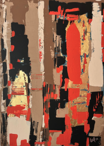 "Abstract 2", ⁠a dynamic dialogue of texture, contrast, fragmentation, and visual rhythm.