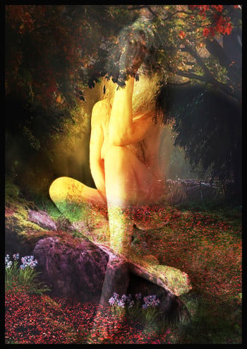 Embrace of the season. Nude Fine Art on paper.