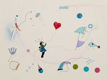 Where Wonder Still Lives Delicate symbols, playful figures, and open space transform childhood wonder  into...