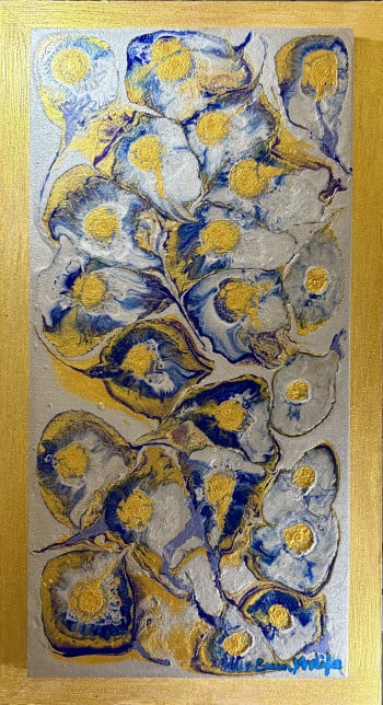 Spring Bloom – Gold Framed Original Abstract Floral Painting