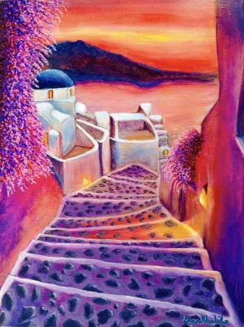 Warm Embrace - Romantic Greek Architecture Landscape