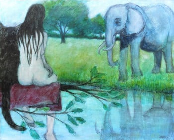 Frau, Elefant und Katze 2 - Women, Elefant and Cat 2