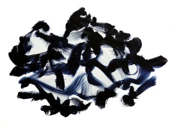 "Stop & Go" is a perfect example of Hunter's eye-arresting, highly fluid, calligraphic style.