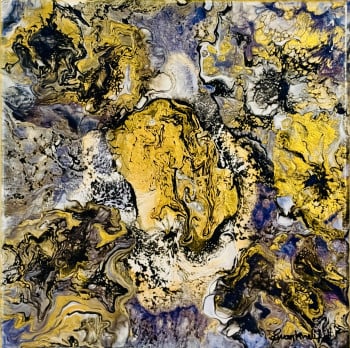Unbridled Horse – Framed Original Gold Abstract Horse Painting