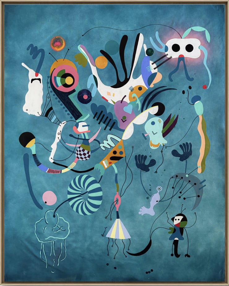The Journey is a vibrant exploration of the subconscious, rendered in a surrealist-abstract visual language